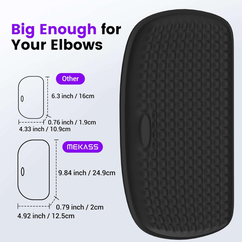 MEKASS Elbow Rest Pads for Desk, Large Size Elbow Pads with Soft Memory Foam and Non-Slip Silicone Base, Armrest Pad Wrist Rest Pad for Home, Office, and Games (2 pcs) - Image 3